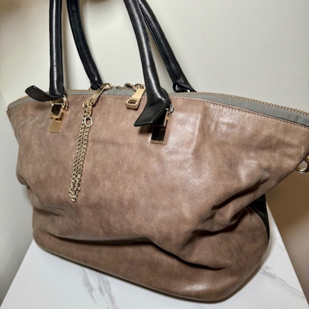 Chloe Two Tone Medium Baylee Bag Black/Gray